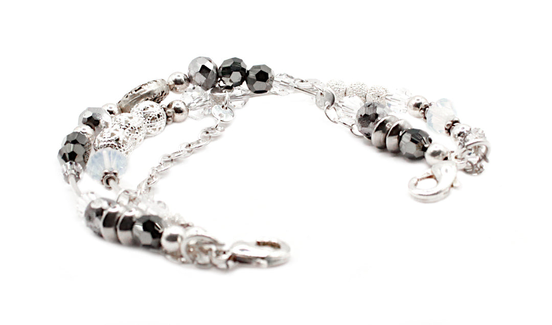 Silver Crystal Druzy Medical ID Bracelet