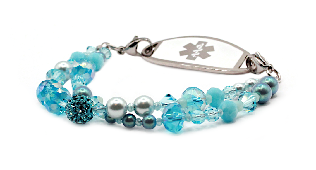 Elegant Blue Ombre Medical ID Bracelet