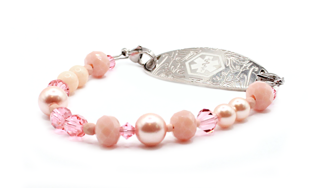 Peach Blossom Medical ID Bracelet
