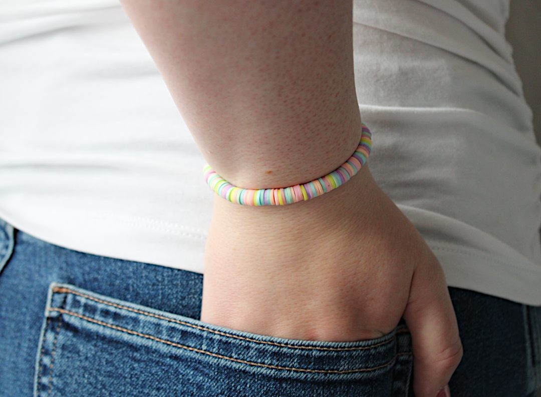 Cotton Candy Girls’ Heishi Stretch Medical ID Bracelet