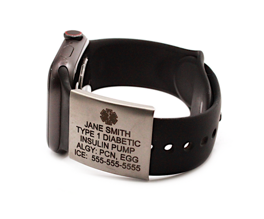 Silver Smartwatch Medical ID Sleeve