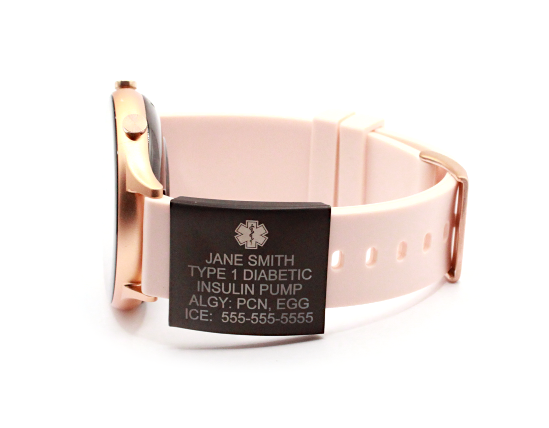 Sleek Black Smartwatch Medical ID Sleeve