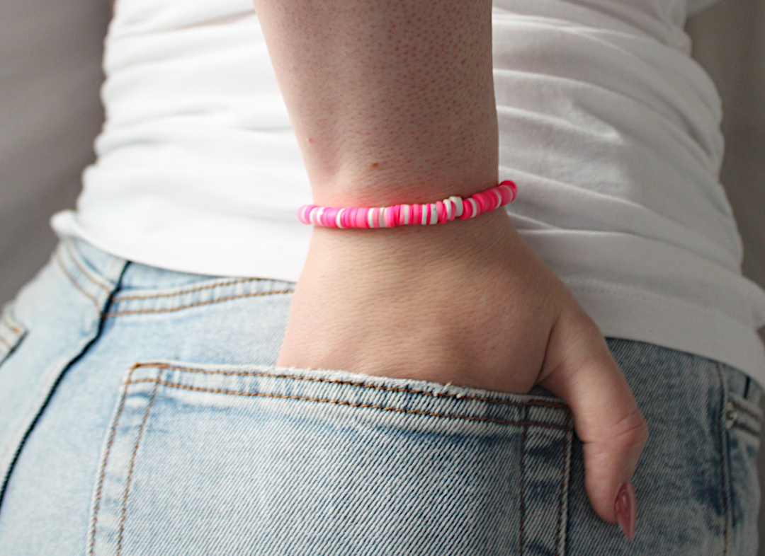 Safe in Pink Stretch Medical ID Bracelet