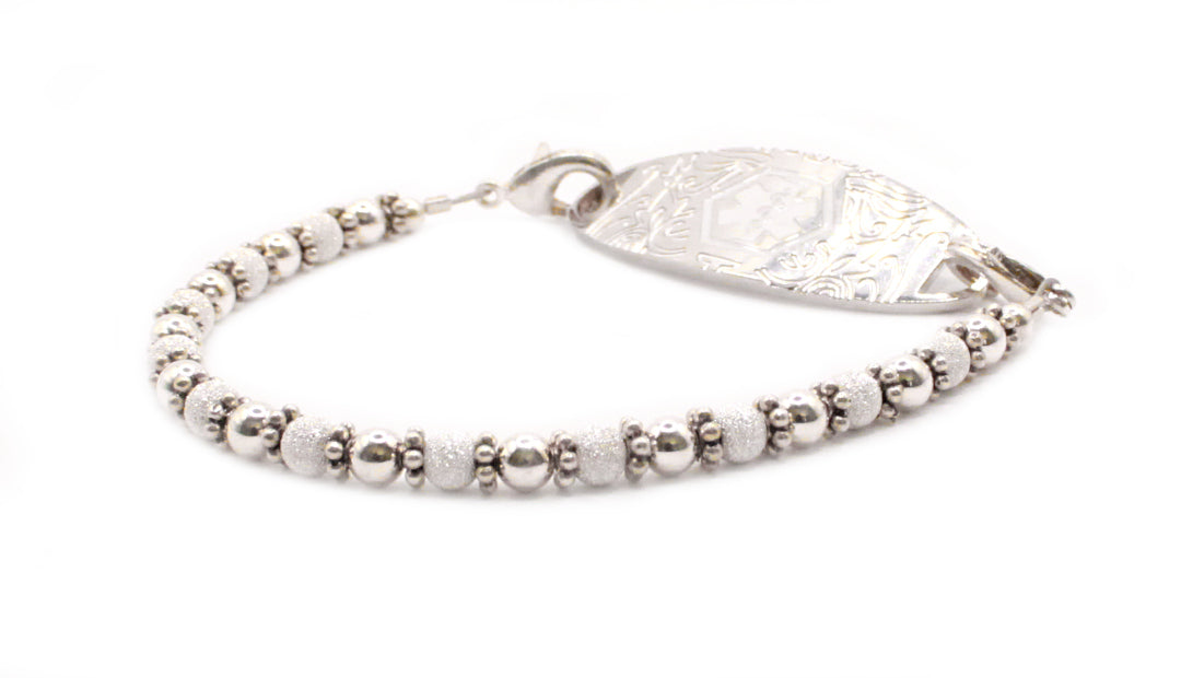 Vintage Silver Stardust Medical ID Bracelet - Main Image