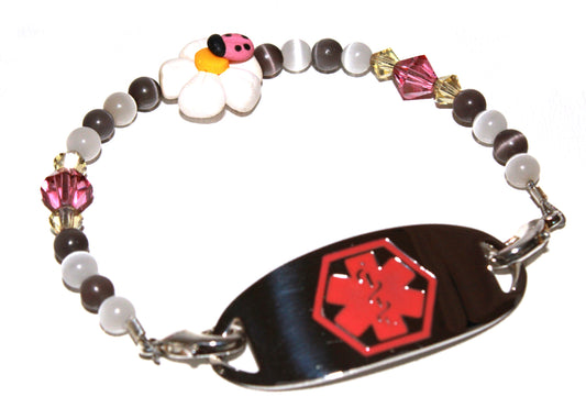 Lucky Ladybug Polymer Clay Medical ID Bracelet