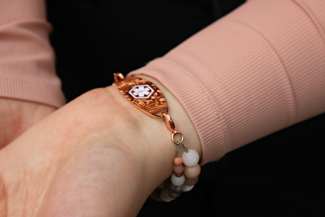 Desert Sunrise Medical ID Bracelet with Gemstones