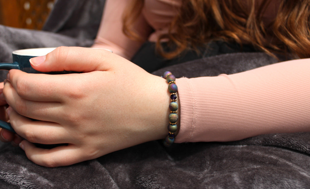 Rainbow Druzy Medical ID Bracelet