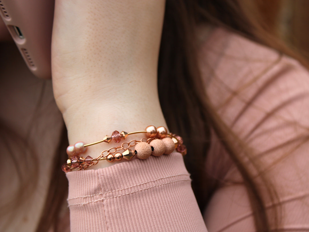 Multi-Layer Rosy Gold Bracelet