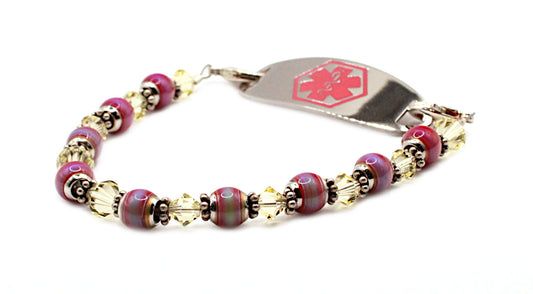 Color-Change Pink Mood Medical ID Bracelet