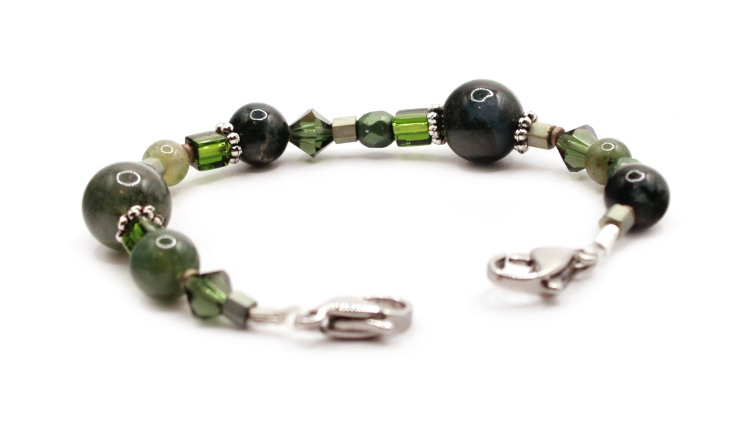 Evergreen Stretch Beaded Medical ID Bracelet