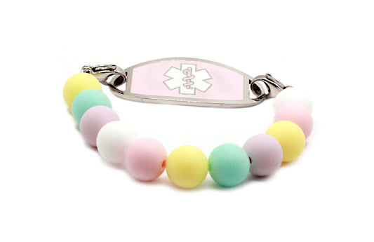 Pastel Pebbles Stretch Medical ID Bracelet