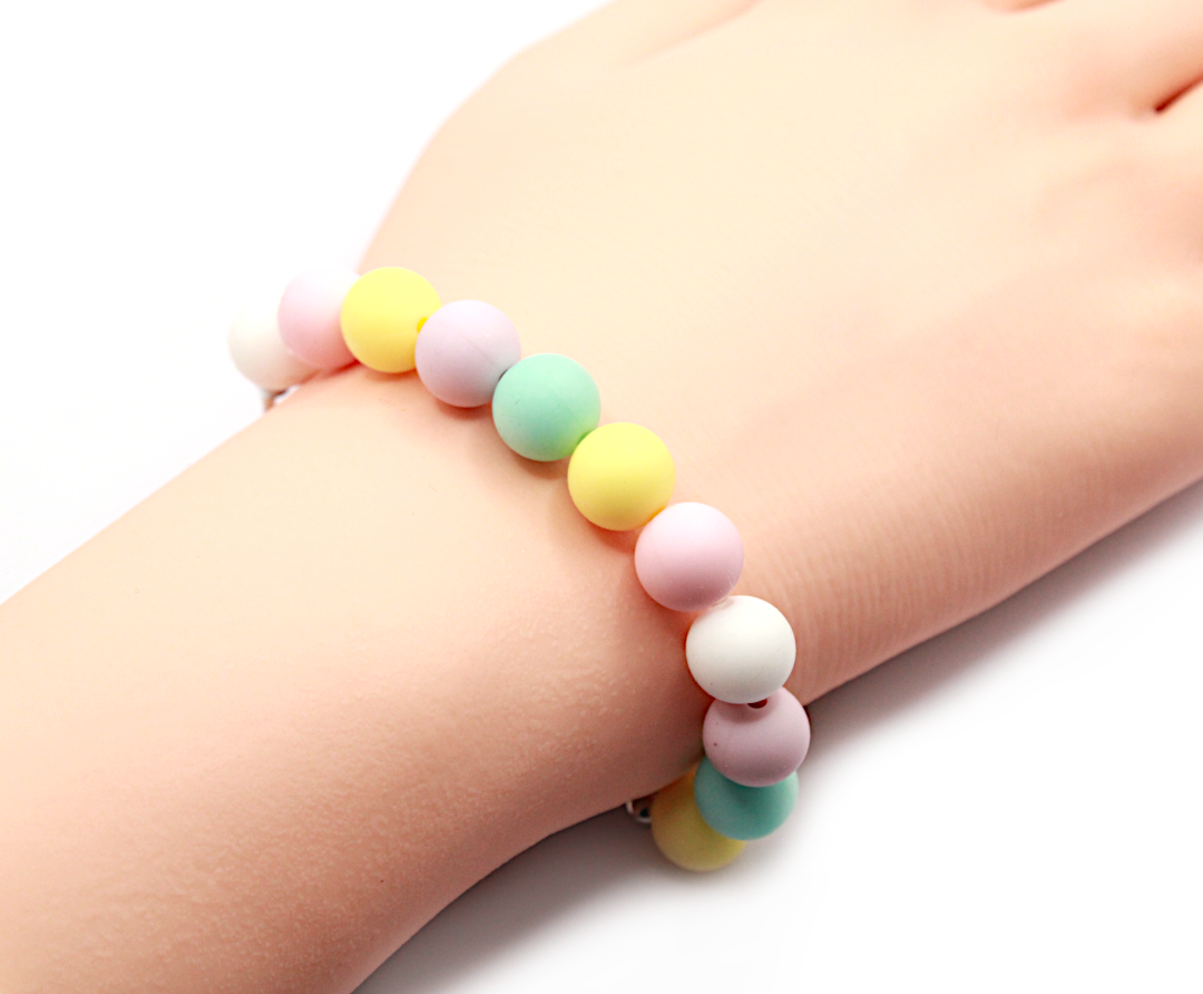 Pastel Pebbles Stretch Medical ID Bracelet