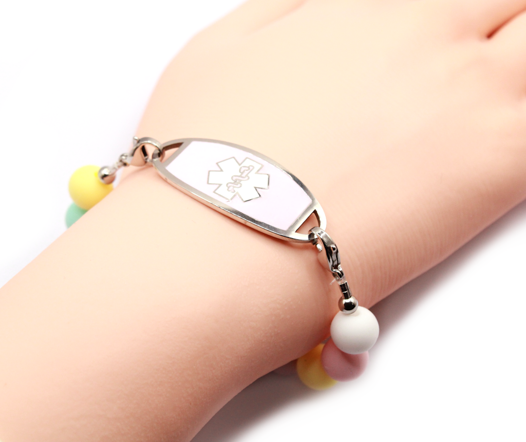 Pastel Pebbles Stretch Medical ID Bracelet