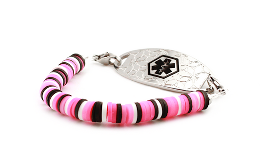 The Addy: Bold & Bright Polymer Clay Stretch Medical Alert Bracelet