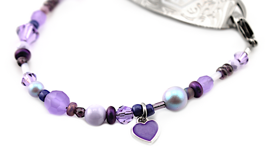 Purple Heart Charm Medical ID Bracelet