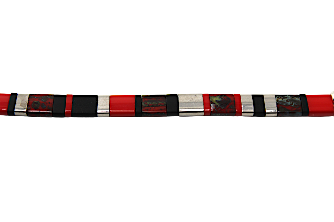 Crimson Shadow Stretch Medical ID Bracelet