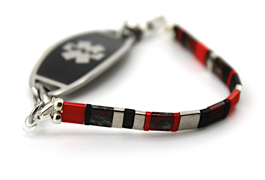 Crimson Shadow Stretch Medical ID Bracelet