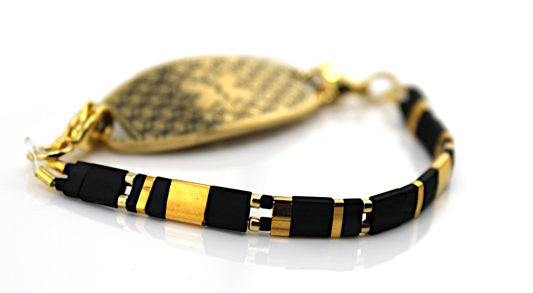 Moonlit Gold Stretch Medical ID Bracelet