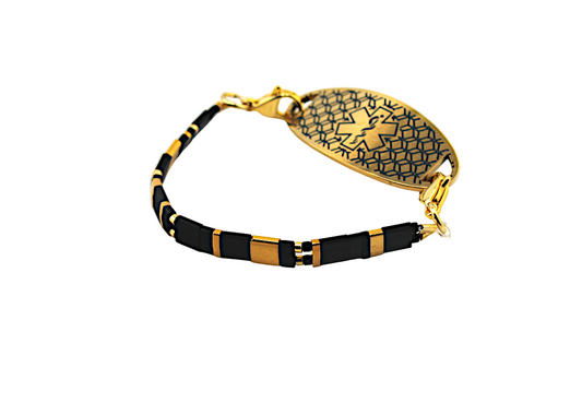 Moonlit Gold Stretch Medical ID Bracelet