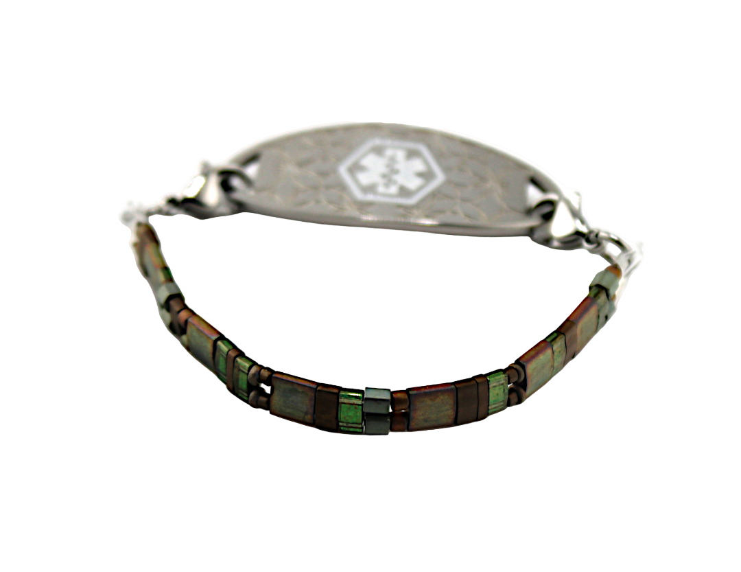 Olive Grove Stretch Medical ID Bracelet