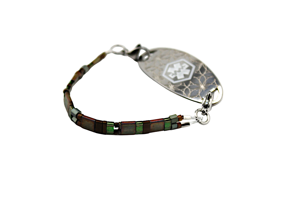 Olive Grove Stretch Medical ID Bracelet