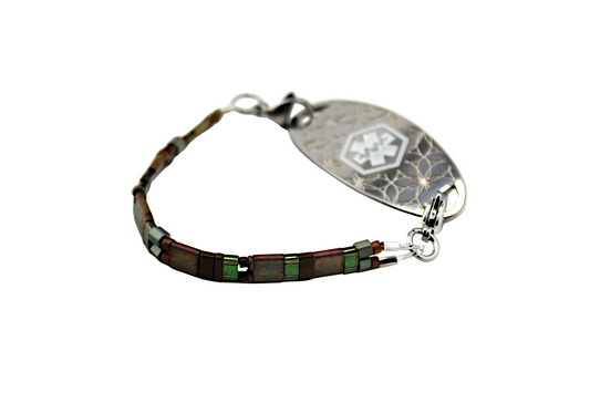 Olive Grove Stretch Medical ID Bracelet
