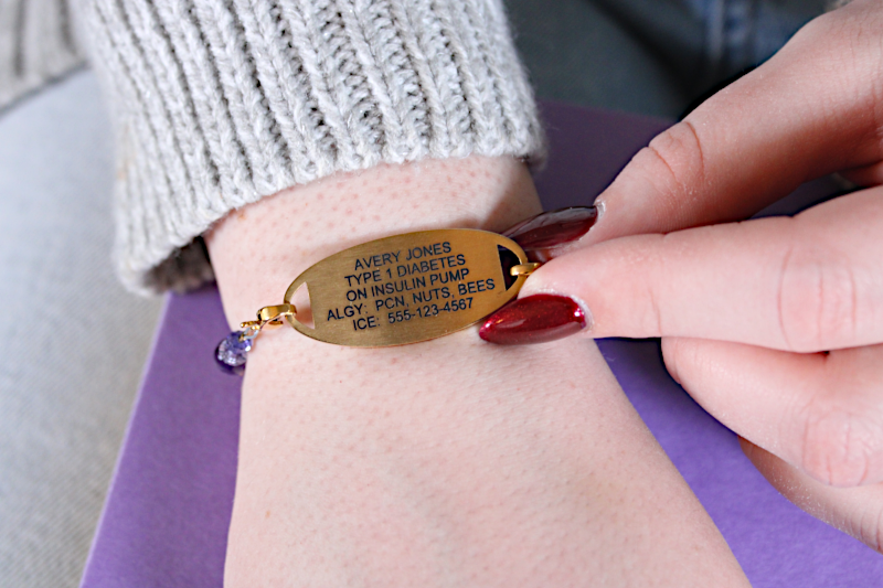 Amethyst Luster Medical ID Bracelet