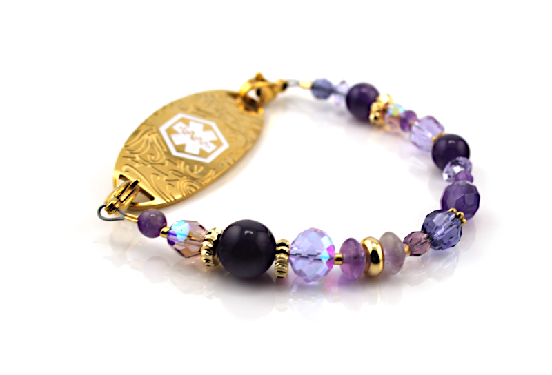 Amethyst Luster Medical ID Bracelet