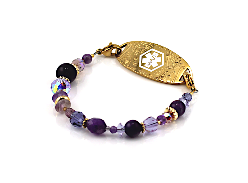 Amethyst Luster Medical ID Bracelet