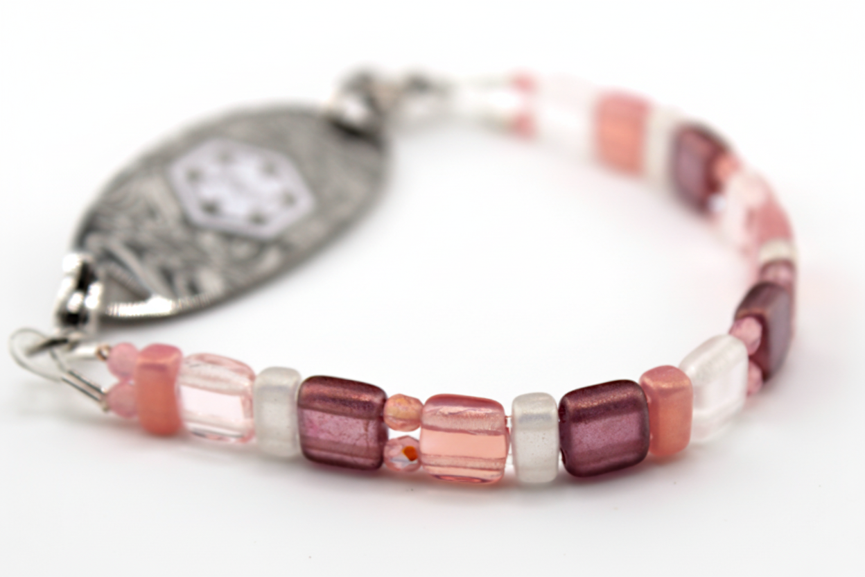 Blush Mosaic Stretch Medical ID Bracelet