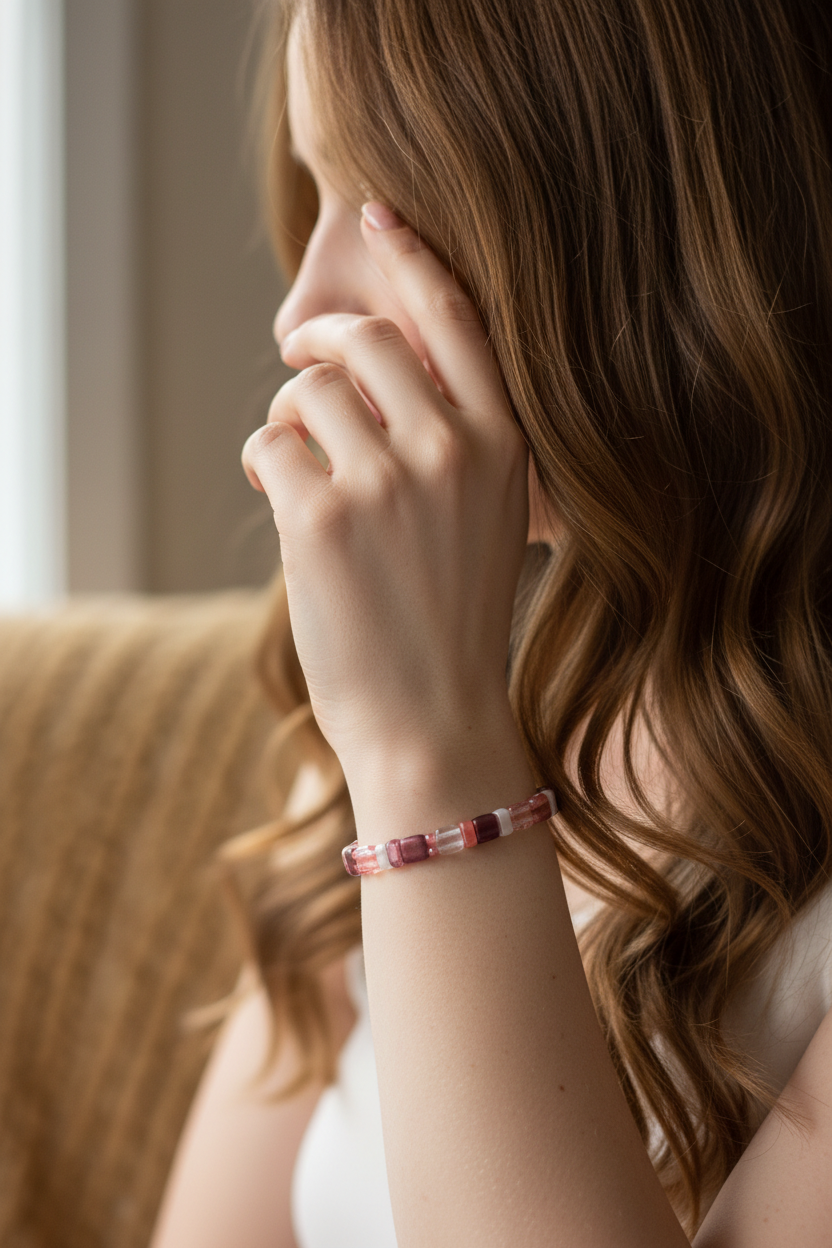 Blush Mosaic Stretch Medical ID Bracelet