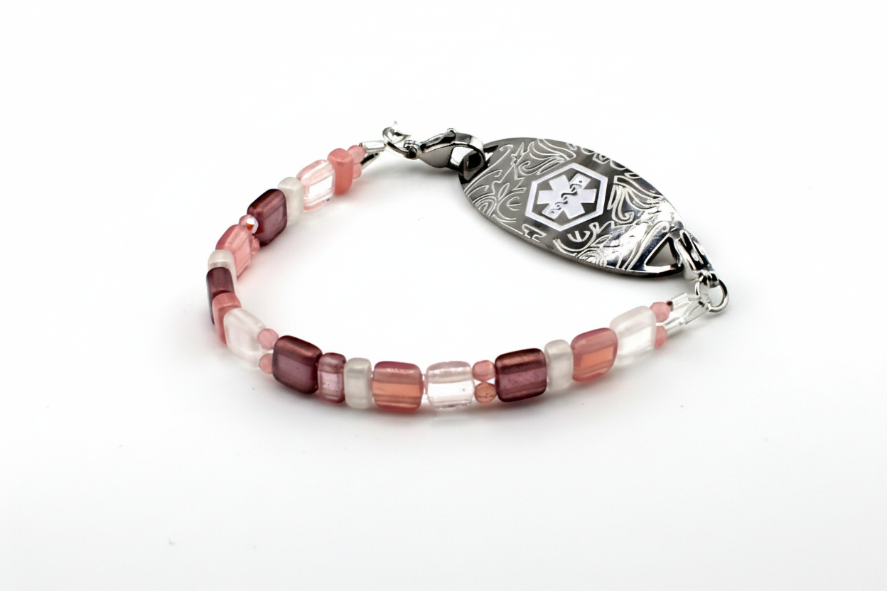 Blush Mosaic Stretch Medical ID Bracelet