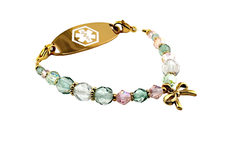 Golden Bow Stretch Medical ID Bracelet