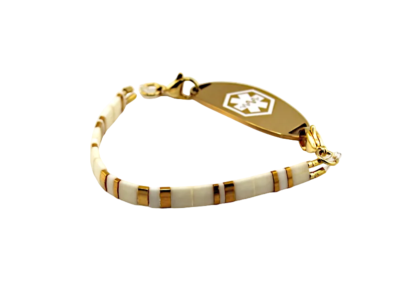 Golden Ivory Stretch Medical ID Bracelet
