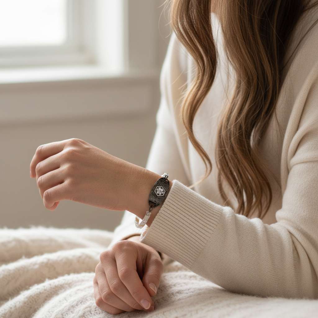 Crystal Cloud Stretch Medical ID Bracelet