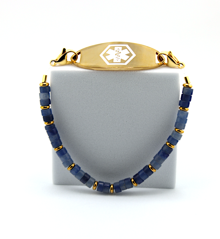 Blue Aura Stretch Medical ID Bracelet