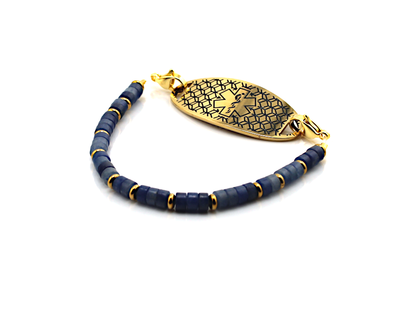 Blue Aura Stretch Medical ID Bracelet