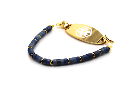 Blue Aura Stretch Medical ID Bracelet