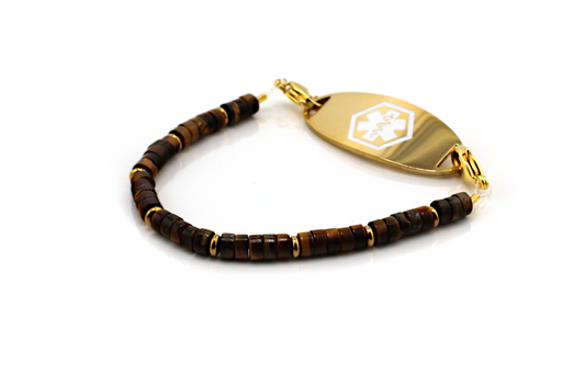 Tiger Eye Stretch Medical ID Bracelet