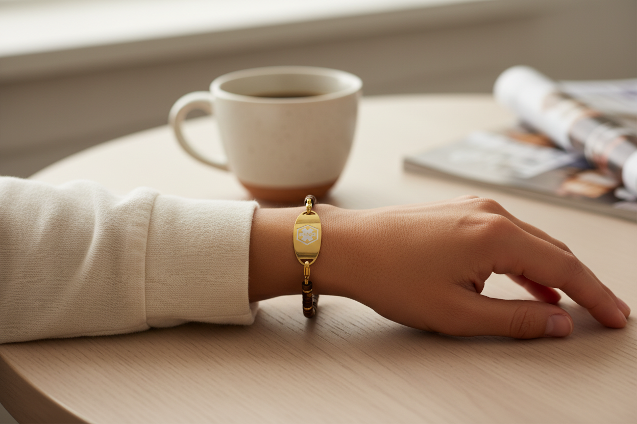 Tiger Eye Stretch Medical ID Bracelet