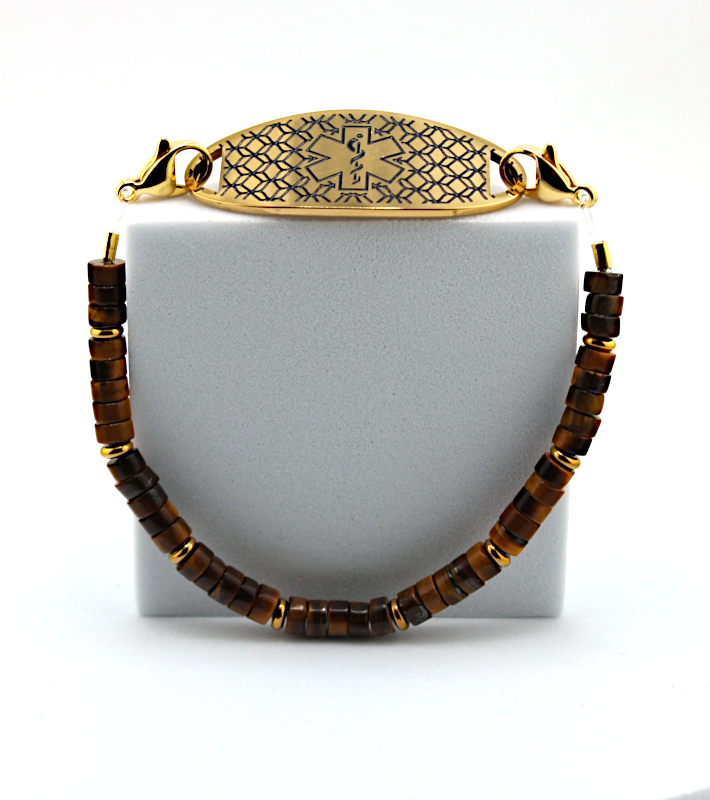 Tiger Eye Stretch Medical ID Bracelet