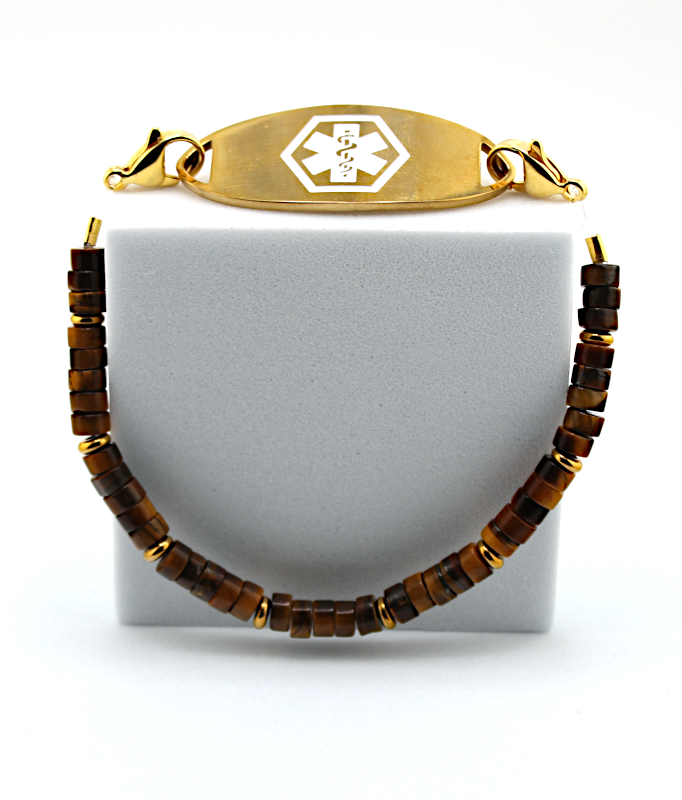 Tiger Eye Stretch Medical ID Bracelet