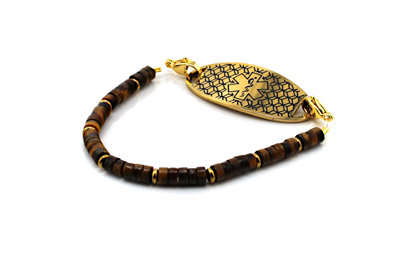Tiger Eye Stretch Medical ID Bracelet