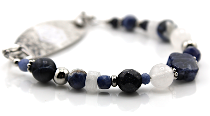 Sodalite Clover Medical ID Bracelet
