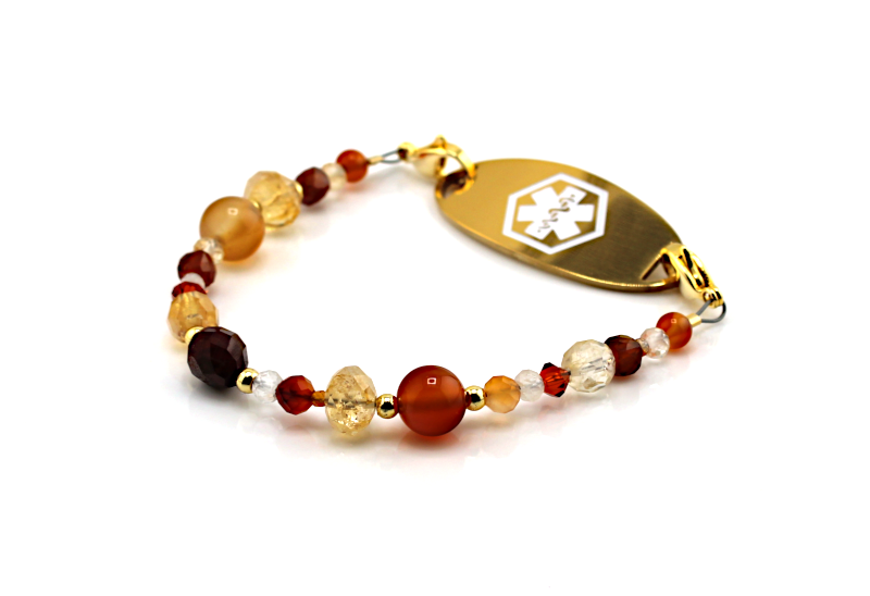 Golden Ember Medical ID Bracelet