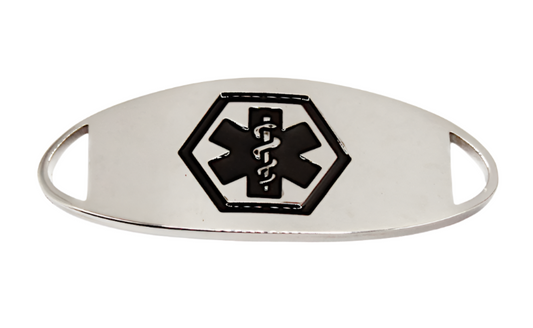 Stainless Steel Black Enamel Medical ID Tag