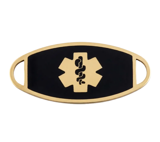 Onyx Gold Stainless Steel Medical ID Tag