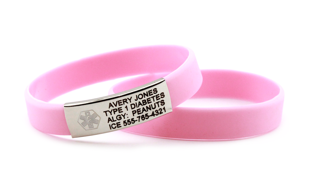 Active ID Sport Silicone Bracelet in Bubblegum Pink and Silver