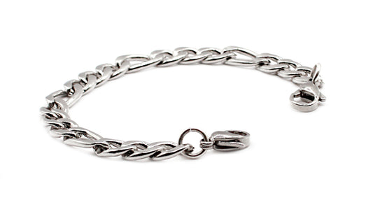 Large Silver Figaro Chain Medical ID Bracelet