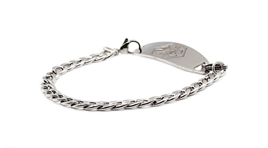 Large Silver Cuban Chain Medical ID Bracelet